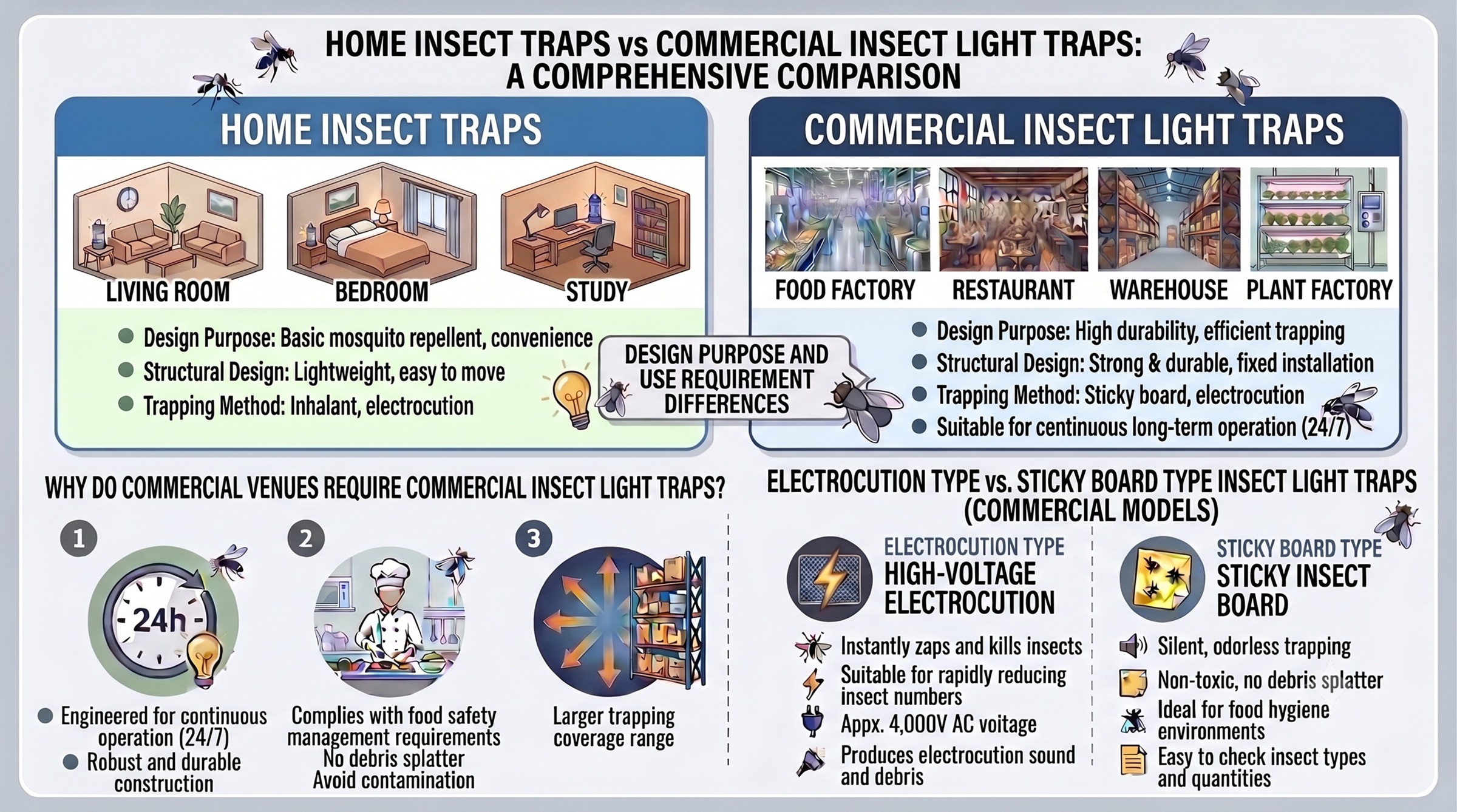 Home Insect Traps vs Commercial Insect Light Traps