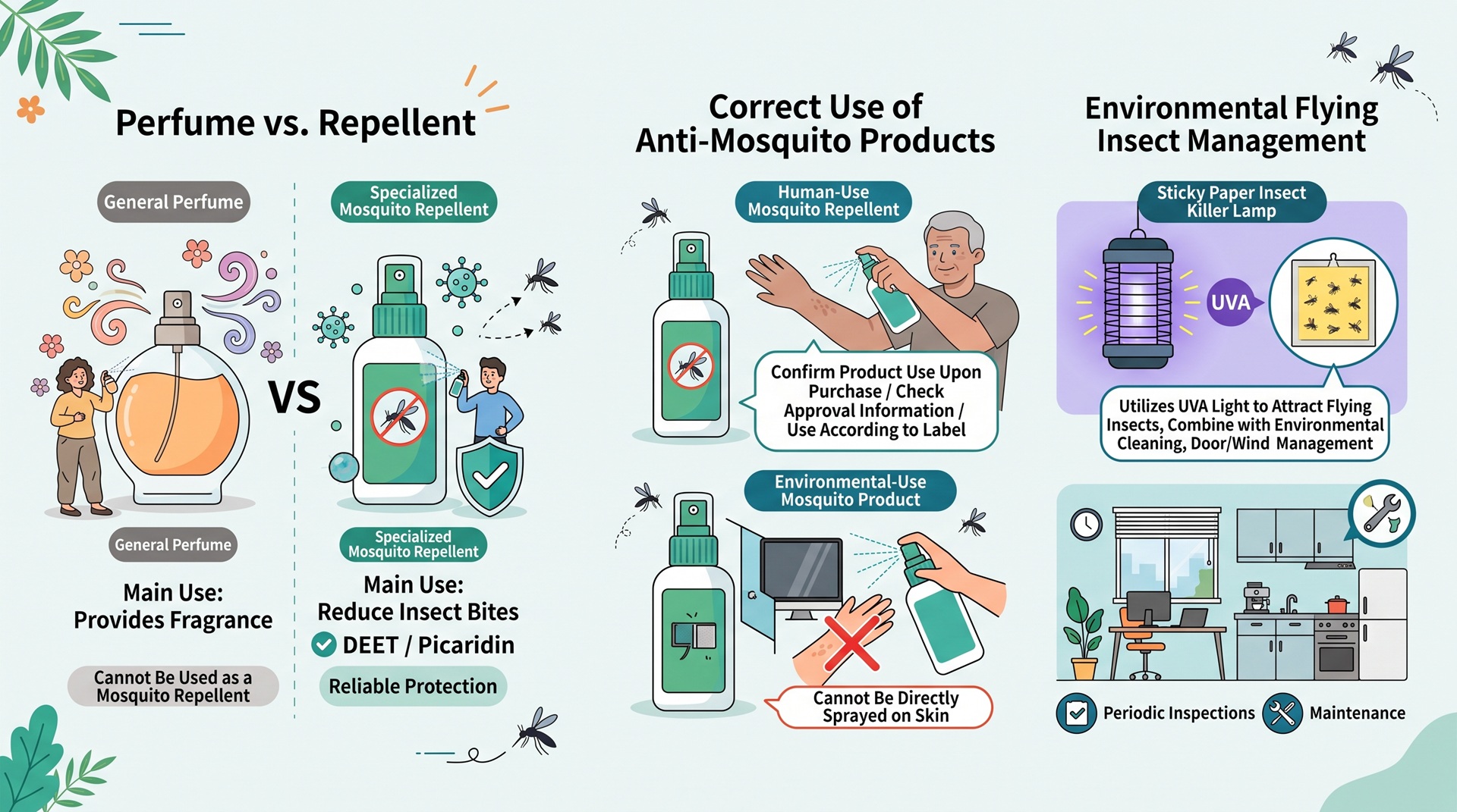 Difference between perfume and mosquito repellent